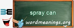 WordMeaning blackboard for spray can